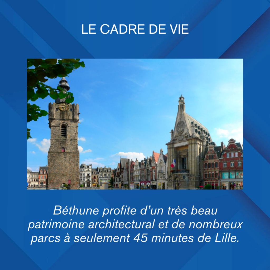 Travailler et vivre à Béthune n'est pas désagréable au regard du cadre de vie que la ville propose. 